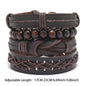 Bohemian Leather Bracelet Men Hand-woven Bracelet Men's Wooden Bead Bracelet Bracelet for Men Charm Bracelet Mens Jewellery