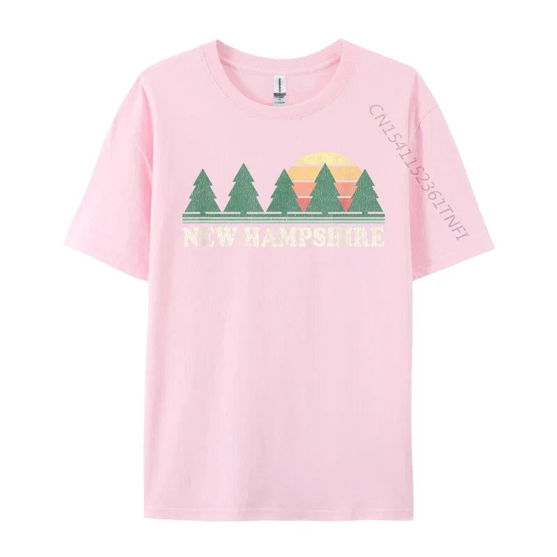 New Hampshire NH Vintage Retro 70s Cosie Men's Fashionable Custom Tees O Neck Pure Cotton Top T-Shirts Casual T-Shirts