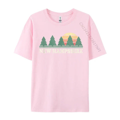 New Hampshire NH Vintage Retro 70s Cosie Men's Fashionable Custom Tees O Neck Pure Cotton Top T-Shirts Casual T-Shirts
