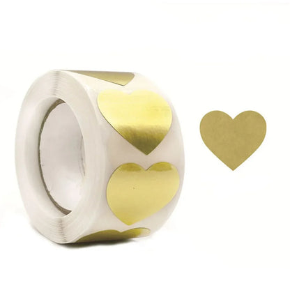 100-500PCS Heart Thank You Stickers | Small Roll Packaging Stickers for Photocard Decor