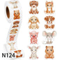 100-500 Animal Stickers Roll | Small Decorative Labels for Photocards and Gifts