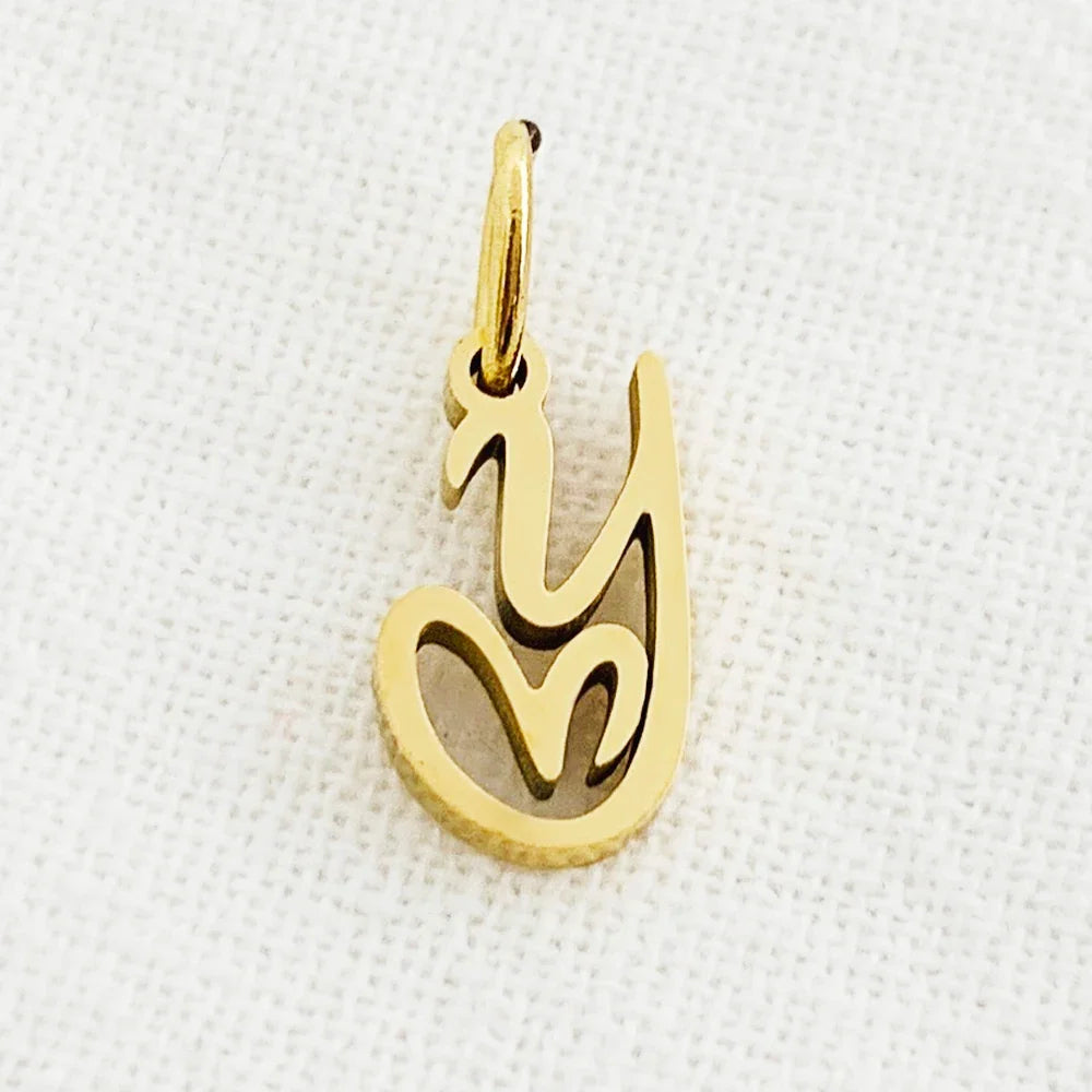 SUNIBI Heart Art Initial Alphabet Pendant DIY Name Customized Birthday Gift Stainless Steel Women Fashion Jewelry A-Z Wholesale