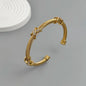 Original design steel wire cross zircon stainless steel women's bracelet, waterproof and rust-free, couple bracelet