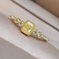 925 Sterling Silve Geometric Yellow Cubic Zirconia Women Rings Gorgeous Wedding Accessories Anniversary Party Female Jewelry