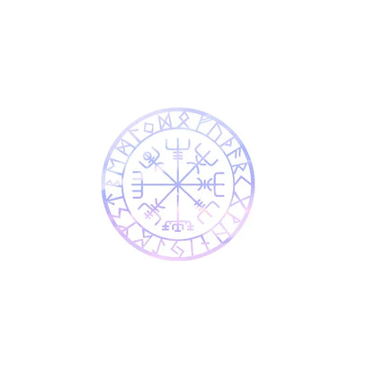 Viking Protection Runes Vegvisir Compass Talisman Red Vinyl Decal | Car and Laptop Decorative Sticker