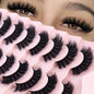 5-8 Pairs Natural Russian Striped Mink Lashes | 3D Volume Wavy False Eyelash Extensions