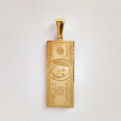 Waterproof 18K Gold Plated Bar Charm Pendant Stainless Steel Us Dollar Custom Pendant