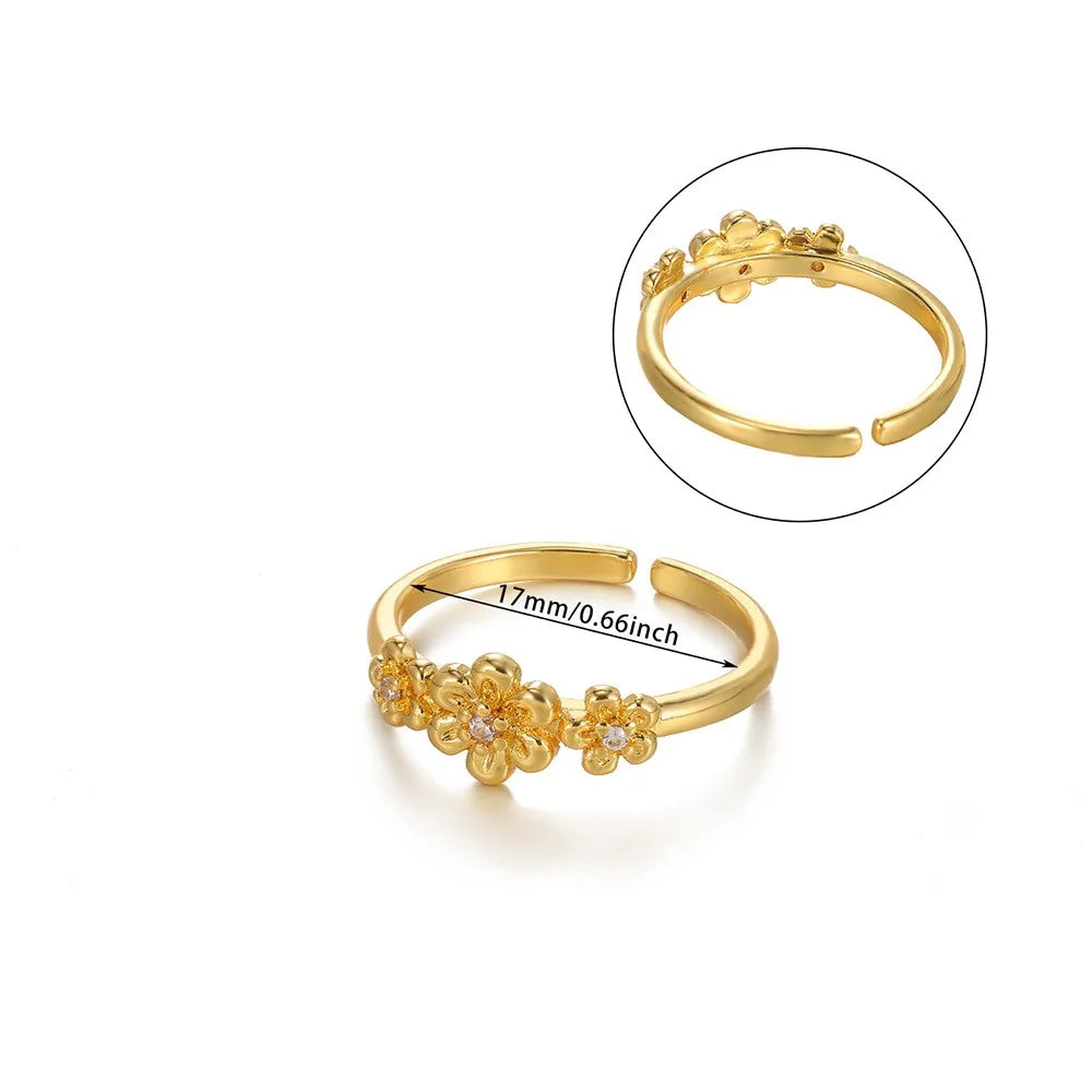 Stainless Steel Exaggerated Big Flower Rings For Women Gold Color Sunflower Finger Ring Female Fashion Aesthetic Jewelry Gift