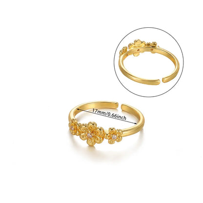 Stainless Steel Exaggerated Big Flower Rings For Women Gold Color Sunflower Finger Ring Female Fashion Aesthetic Jewelry Gift
