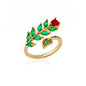 Luxury Rose Flower Zircon Rings For Women Gold Color Stainless Steel Fashion Butterfly Ring 2023 Wedding Aesthetic Jewerly Gift