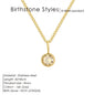 Birthstone Necklace for Woman Stainless Steel 12 Constellation DIY Colourful Zirconia Pendat Birthday Gift Jewelry Wholesale
