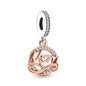 Hot selling 925 silver pink series flower dog paw heart-shaped pendant, Fit original bracelet DIY accessories, exquisite jewelry