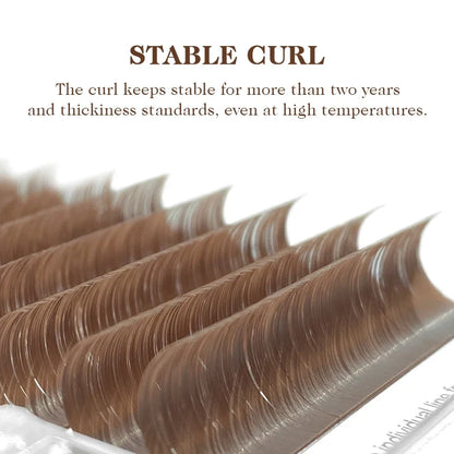 NATUHANA Caramel Colored Lashes | Individual Faux Mink Eyelashes