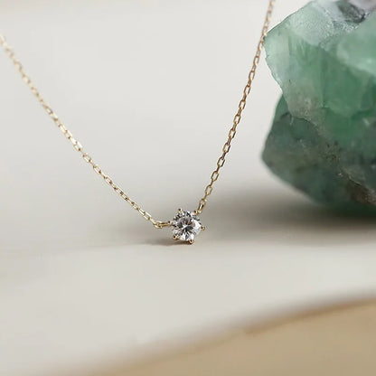 S925 Sterling Silver Necklace Set with Zircon Electroplated 14k Gold Women's Fine Style