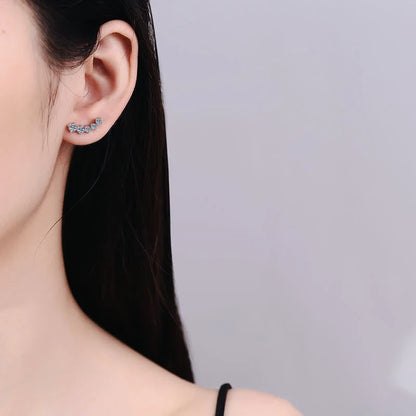 NeeTim 1.16cttw Full Moissanite Stud Earrings for Women Gemstones Lab Diamond Studs Earrings 925 Sterling Silver Fine Jewelry