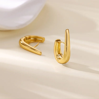 Elegant Square Earrings for Women Girls Stainless Steel Hoop Earrings Luxury Wedding Engagement Aesthetic Jewerly aretes