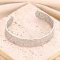 Classic Wrinkle Texture Openning Bangle Bracelet For Women Exquisite Cuff Bracelet Stainless Steel Hand Ornament Punk Jewelry