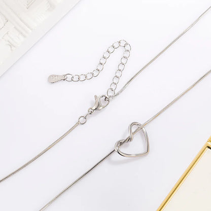 925 Sterling Silver Line Heart Snake Chain Necklaces For Women Ladies Vintage Luxury Jewelry Wholesale Jewellery Argent 925