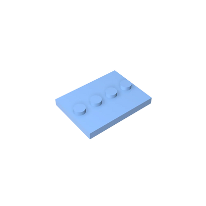 Gobricks GDS-980 Tile, Modified 3 x 4 with 4 Studs in Center | Compatible Building Block for DIY and MOC