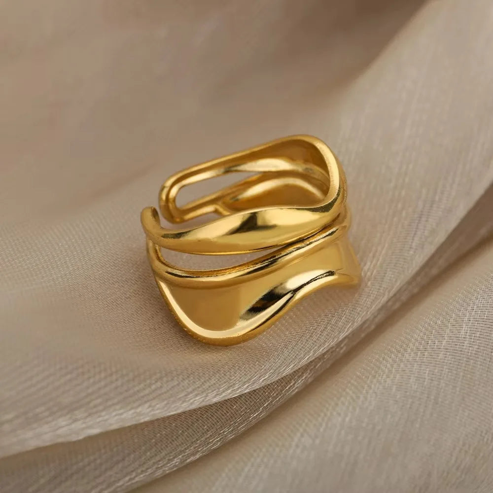Stainless Steel Bamboo Joint Rings For Women Men Silver Color Open Adjustable Male Female Engagement Wedding Ring Jewelry