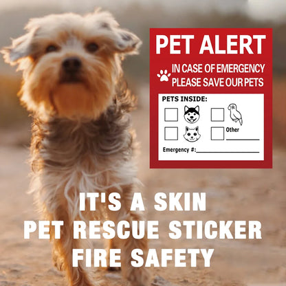 Pet Alert Stickers | Emergency Pet Rescue Window Decals (4 Pack)