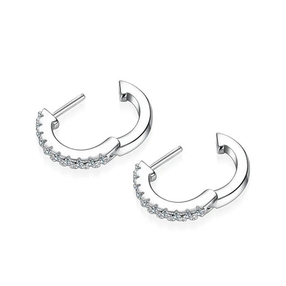 NeeTim Full Moisanite Earrings D Color Moisanite Lab Diamond 925 Sterling Silver Hoops Earrings Sparking Wedding Fine Jewelry