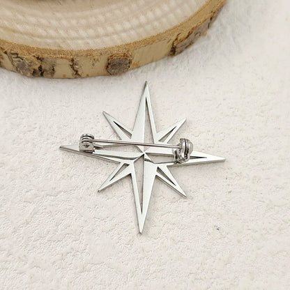 Fashion punk style hollow NATO logo stainless steel gold-plated 18K brooch, black suit accessories, wedding matching set