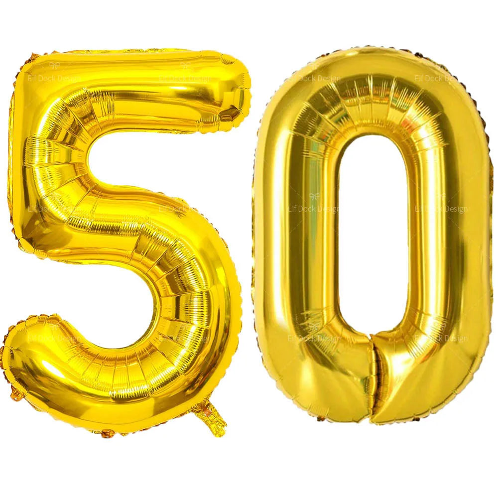 Large Gold Number Balloon 40 Inch | Milestone Birthday & Anniversary Decoration