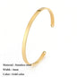 SUNIBI 4mm 6mm Stainless Steel Cuff Gold Color Bracelet Bangle for Women Jewelry Gifts Wholesale Dropshipping