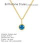 Birthstone Necklace for Woman Stainless Steel 12 Constellation DIY Colourful Zirconia Pendat Birthday Gift Jewelry Wholesale