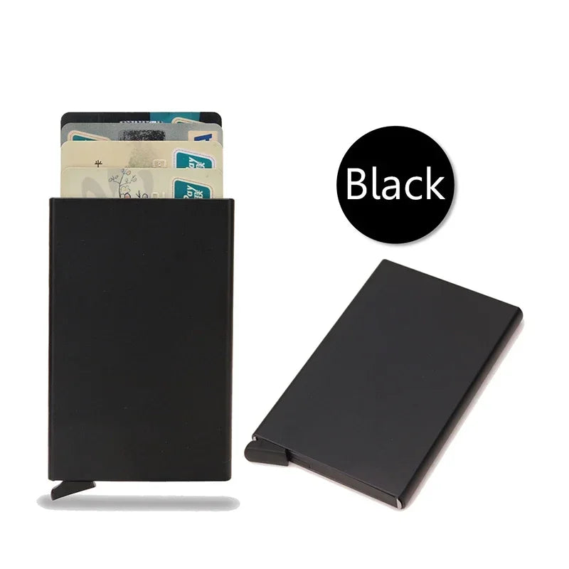 RFID Blocking Metal Wallet | Slim Pop Up Card Holder for Men and Women