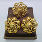 Brazilian Gold Color Jewelry Set for Women Clip Earrings and Finger Ring Weddings Party Jewelry Set Party Accessories Gifts