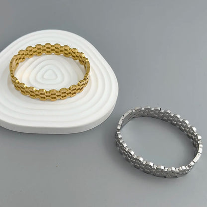 New honeycomb hollow gold-plated stainless steel bracelet, high quality waterproof silver bracelet, couple jewelry
