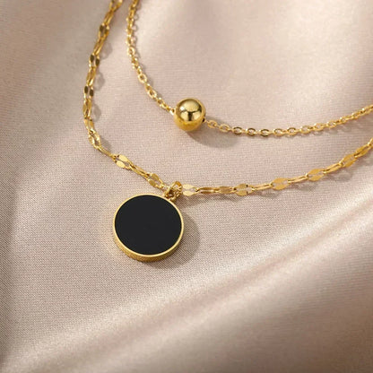 316L Stainless Steel Multilayer Heart Necklace For Women Girls Goth Gold Color Clavicle Chain Charm Choker Jewelry Birthday Gift