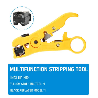 Multi-Functional Coaxial Cable Stripping Pliers | Wire Stripper Tool for UTP/STP RG59 RG6 RG7 RG11