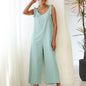 Women's Overalls 2022 Wide Leg Jumpsuit for Women Summer Cotton Backless Romper