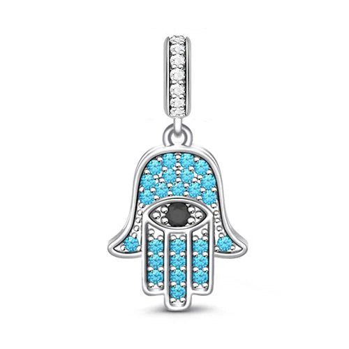 European Summer Blue Series Turtle Flower Pendant Fit S925 European 925 Sterling Silver Bracelet Bangles Necklace