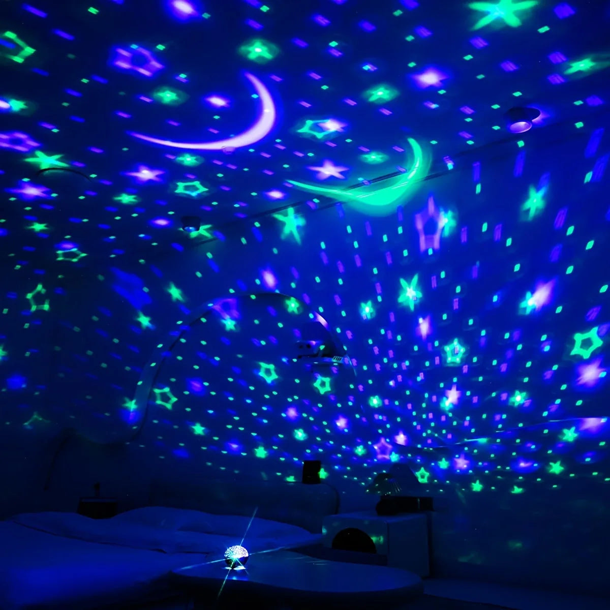 LED Night Light Star Projector | Starry Sky Galaxy Moon Lamp with Auto Color Changing and USB Power