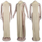 Knitted Side Split Sweater Dress Sleeveless Spring Clothes for Women Y2k Outfits Long Maxi Dresses