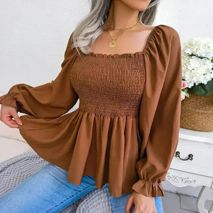 Loose Fit Chiffon Blouse - Elegant Polyester Top | Femstylo