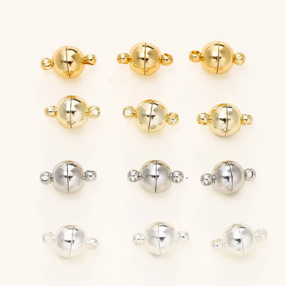 4/6pcs/pack 8*14MM 14K/18K Gold Plated Brass Magnetic Bracelet Clasp Beads for Handmade DIY Jewelry Making Accessories