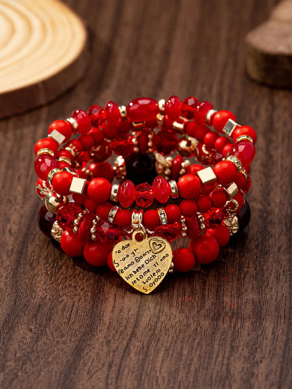 WG Bracelet Stackable Bead Bracelets Ladies Mens Stretch Multilayer Bracelet Set Multicolor Jewelry Earrings Bracelet Set