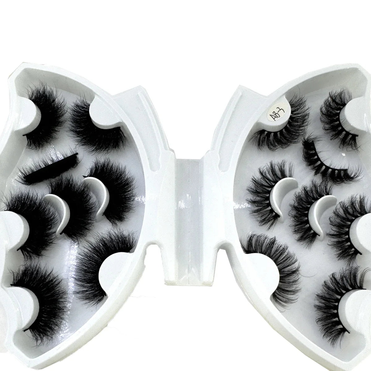 5-8 Pairs Natural Russian Striped Mink Lashes | 3D Volume Wavy False Eyelash Extensions