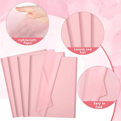 50 Pink Snowflake Gift Wrapping Paper | 50x35 cm Festive Wrapping Sheets