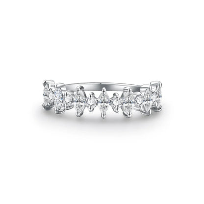 MINTYBOX 4*2mm D Color 925 Sterling Silver Moissanite Ring for Women Passed Diamond Tester 18k Plated Engegament Wedding Rings