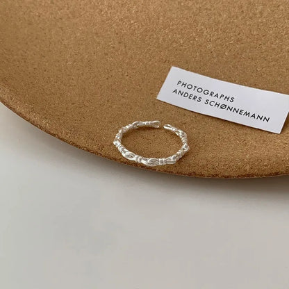 PANJBJ 925 Sterling Silver Pearl Irregular Ring | Women Shell Overlapping Hollow Sweet Design Jewelry