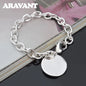 Aravant 925 Silver Round Bracelet Chains For Women Fashion Wedding Jewelry Accessories