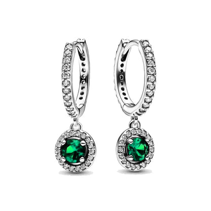 Christmas Gift Hot Selling 925 Silver Blue Stone Flower Stud Earrings Fit Women's Festival Exquisite Charm Jewelry Gifts