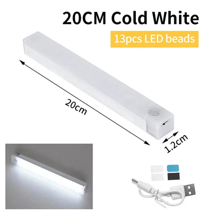 Wireless Rechargeable LED Motion Sensor Cabinet Light | Night Light for Closet Kitchen Wardrobe Stairs