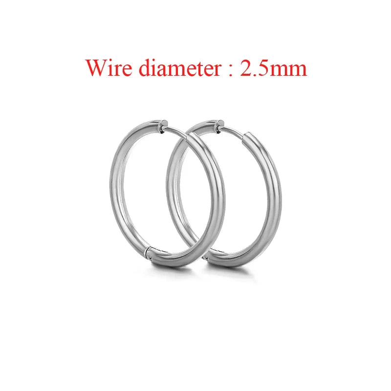 10pcs Stainless Steel Hoop Earrings Set | Fashion Huggie Earrings for Women and Men